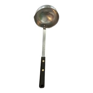 VINTAGE EKCO FORGE STAINLESS KITCHEN LADLE BLACK HANDLE USA KITCHEN UTENSIL USA